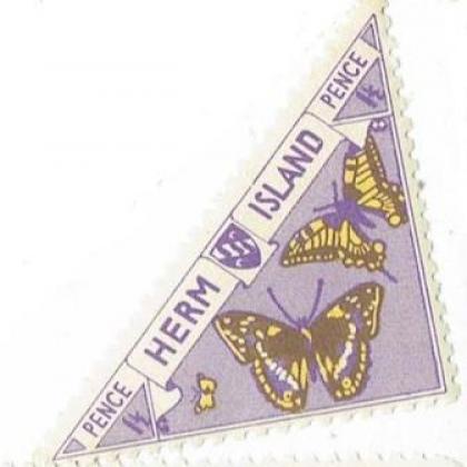 HERM ISALAND  BUTTER FLY TRIANGLE SHAPED STAMP WS1