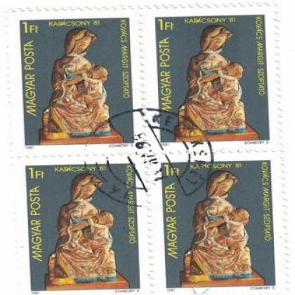 HUNGARY 1fT MOTHER CHILD THEME STAMP BLOCK