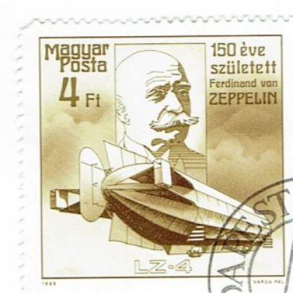 HUNGARY LZ 4FT MAGYAR 150th EVE OF ZEPPELIN COMMEMORATIVE STAMP WS 7