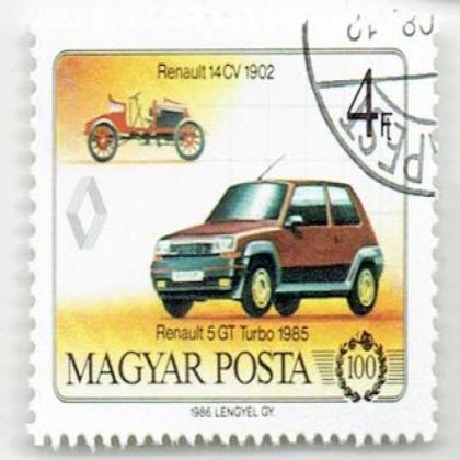 HUNGARY RENAULT CAR COMMEMORATIVE STAMP WS 6
