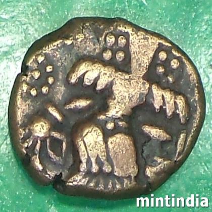 Hunnic dynasties of Kashmir Sangrama Deva stater coin AB351
