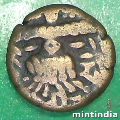 Hunnic dynasties of Kashmir Sangrama Deva stater coin AB373
