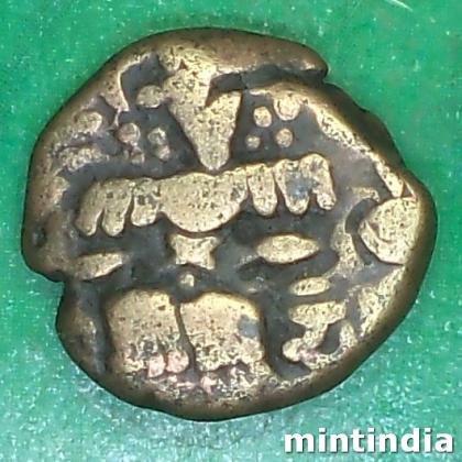 Hunnic dynasties of Kashmir Sangrama Deva stater coin AB382