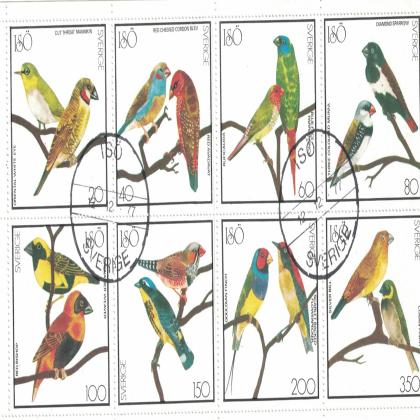 ISO SVERIGE PAIR BIRD THEME STAMPS SET CODE SAI