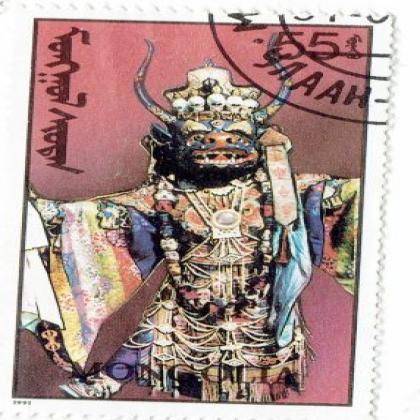 LAO 1991 FOLK DANCE  THEME BIG SIZE  COMMEMORATIVE STAMP WS 03