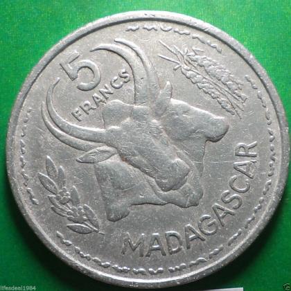 Madagascar 5 francs 1953 UNC COIN