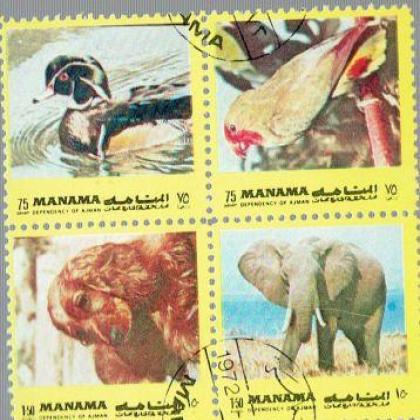 MANAMA FLOURA  AND FAUNA THEME BLOCK OF 4 STAMPS