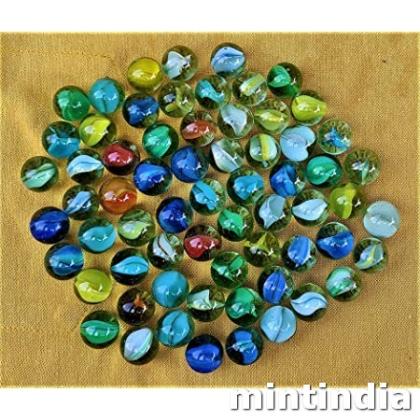 mintindia 10 pcs Playing Glass Playing Marble KANCHE for School Project and Collection
