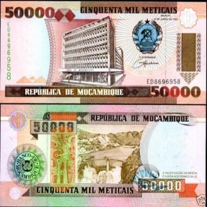 MOZAMBIQUE 50000 METICAIS 1993 UNC BANKNOTE L22