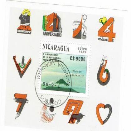 NICARAGUA 1989 ANNIVERSARY OF THR REVOLUTION MINIATURE SHEET