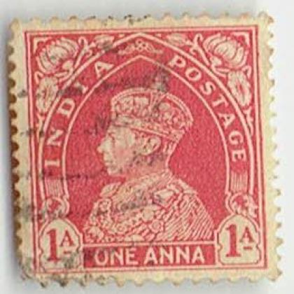 ONE ANNA KGVI BRITISH INDIA STAMP CSB 14