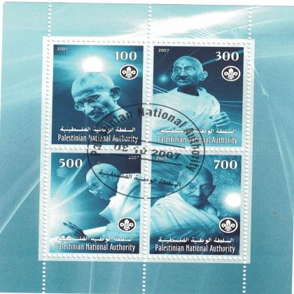 PALESTINE MAHATMA GANDHI 4V MINIATURE SHEET