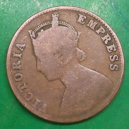 QUARTER 1/4 ANNA QUEEN VICTORIA EMPRESS KOLKATA MINT  #23  (YEAR NOT CLEAR)