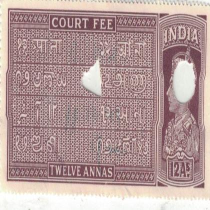 RARE BRITISH INDIA REVENUE 12As KG EDWARD BR22