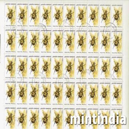 ROMANIA 1000L TRICHIUS INSECT THEME FULL SHEET OF 50 STAMP