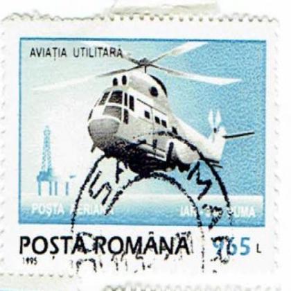 ROMANIA 1995 AVIATIA UTILITARA HELICOPTER  COMMEMORATIVE STAMP WS 8