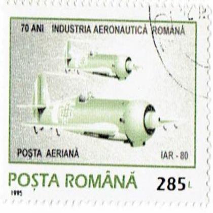 ROMANIA 1995 INDUSTRIA AERONAUTICA AIRCRAFT  COMMEMORATIVE STAMP WS 8