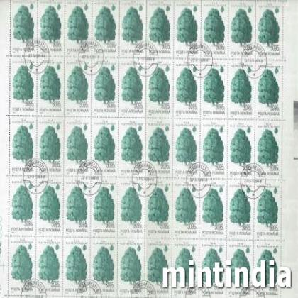 ROMANIA 3095L TILIA TREE FULL SHEET OF 50 STAMPS