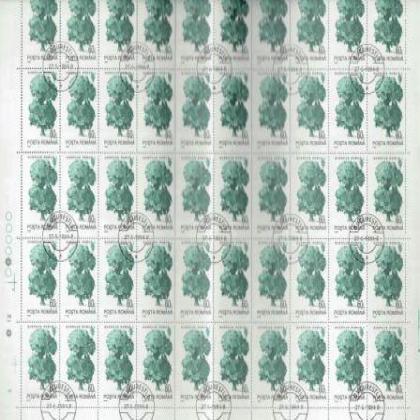 ROMANIA 60L 1994 QUERCUS ROBURL TREE FULL SHEET OF 50 STAMPS