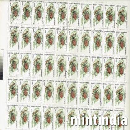 ROMANIA 700L 1996 CALOSOMA INSECT THEME FULL SHEET OF 50 STAMPS