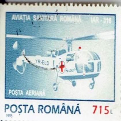 ROMANIA 715L AIR AMBULANCE  COMMEMORATIVE STAMP WS 6