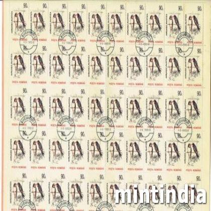 ROMANIA HIRUNDO RUSTICA LOVE BIRD THEME FULL SHEET OF 50 STAMPS