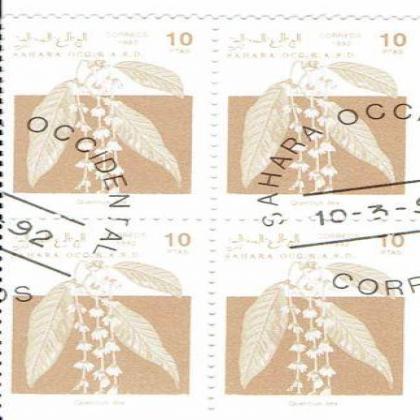 SAHARA 1992 ILEX FLOWER  THEME BLOCK OF 4 STAMPS