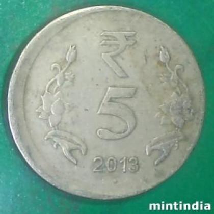SHIFTING ERROR  5 RUPEES COIN AB01