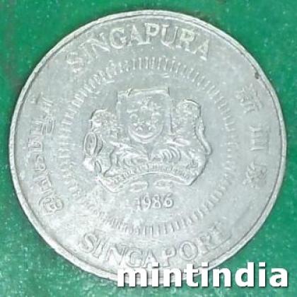 SINGAPORE 10 CENTS RIBBON UPWARD COIN JK137