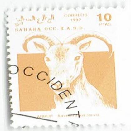 SPAIN 10 PTAS SAHARA GOAT COMMEMORATIVE STAMP WS 06