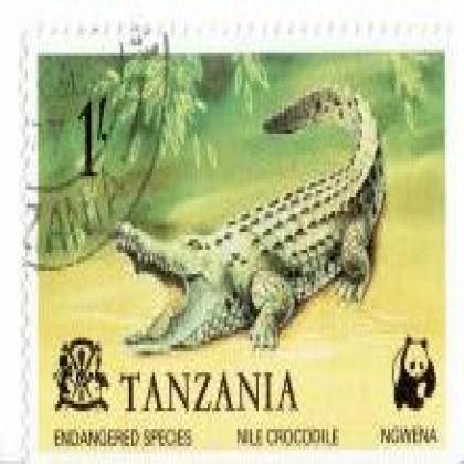 TANZANIA NILE CROCODILE ENDANGERED ANIMAL THEME  COMMEMORATIVE STAMP WS 7