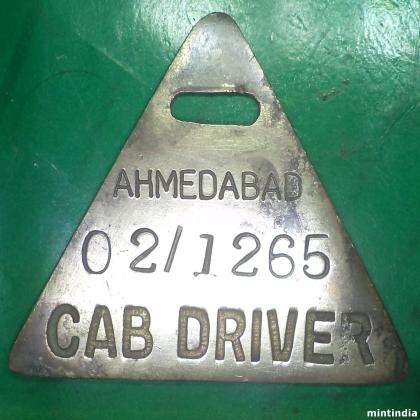 Vintage Brass Cab Driver Medal Ahmedabad batch billa