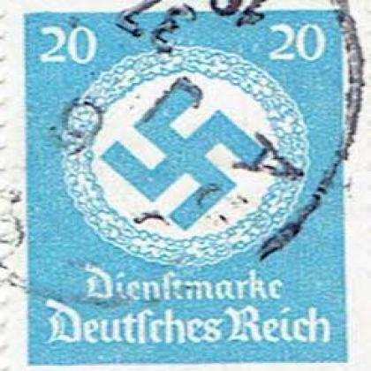 VINTAGE NAZI WW 2 ERA STAMP WITH SWASTIKA MARKED no 411