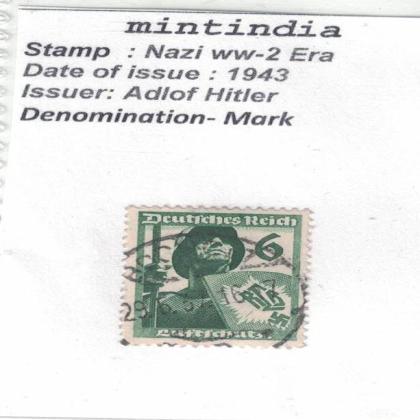 VINTAGE NAZI WW 2 ERA STAMP WITH SWASTIKA MARKED No 463